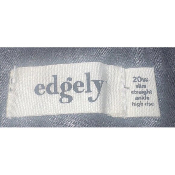 Edgely Women’s Gray Faux Leather Ankle Slim Straight High Rise Pants Sz 20W NEW - Picture 7 of 14